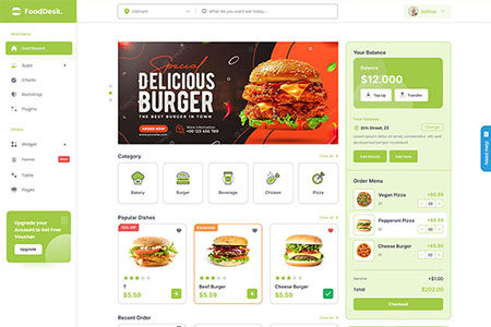 FoodDesk - Online Food Delivery Admin Dashboard